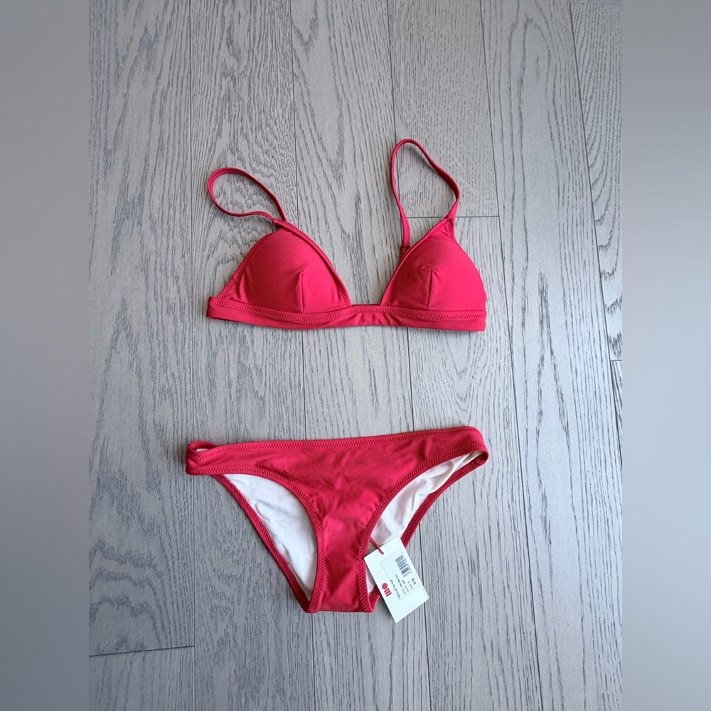 Solid and striper swimsuit S